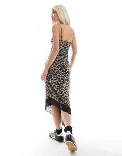 Reclaimed Vintage Midi Dress With Lace Trim In Leopard Print For Women Multi -Closet Theory Her 206202652 3