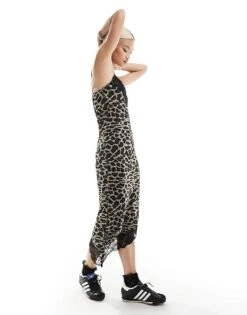 Reclaimed Vintage Midi Dress With Lace Trim In Leopard Print For Women Multi -Closet Theory Her 206202652 4