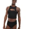 Reclaimed Vintage Swim Top In Black Rib For Unisex -Closet Theory Her 206203471 1 black