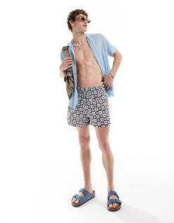 Reclaimed Vintage Swim Short In Blue Floral Tile Print For Unisex Multi -Closet Theory Her 206203484 1 multi 1