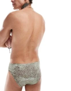 Reclaimed Vintage Reversible Swim Trunk In Grey Animal Print For Unisex Multi -Closet Theory Her 206203493 4