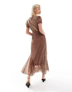 Reclaimed Vintage Tea Dress In Mixed Animal Print For Women Brown -Closet Theory Her 206206936 4