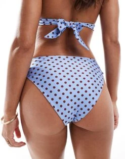Reclaimed Vintage Hipster Bikini Bottom In Blue Polka Dot Print For Women Red Floral -Closet Theory Her 206219807 4