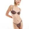 Reclaimed Vintage Underwire Bikini In Brown And White Co-ord -Closet Theory Her 206231547 3