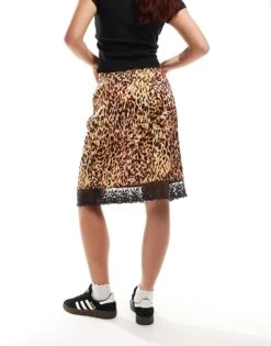 Reclaimed Vintage Lingerie Slip Skirt In Leopard Print For Women Animal Print -Closet Theory Her 206245713 3