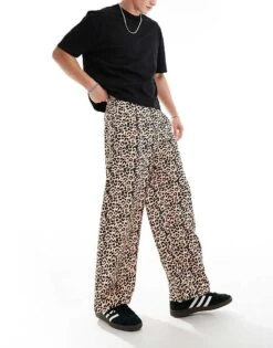 Reclaimed Vintage Unisex Wide Leg Trouser In Leopard Print For Unisex Multi -Closet Theory Her 206286682 5
