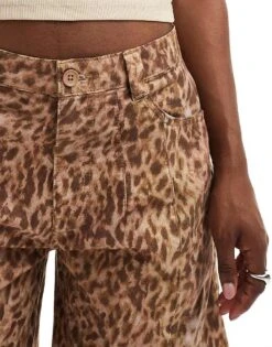 Reclaimed Vintage Leopard Print Barrel Leg Trouser For Women -Closet Theory Her 206294883 5