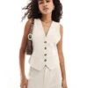Reclaimed Vintage Linen Waistcoat For Women Beige -Closet Theory Her 206297326 1 beige