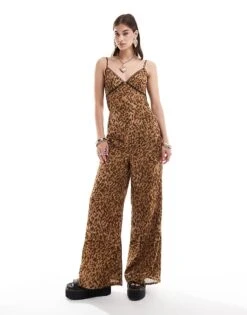 Reclaimed Vintage Cami Jumpsuit In Animal Print For Women