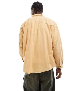Reclaimed Vintage Unisex Washed Denim Shirt In Mustard For Unisex -Closet Theory Her 206335418 4
