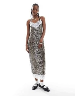 Reclaimed Vintage Lace Trim Slip Dress In Leopard Print For Women Multi 11 Reclaimed Vintage Lace Trim Slip Dress In Leopard Print For Women Multi -Closet Theory Her 206438138 1 multi 1