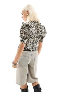 Reclaimed Vintage Wraparound Shirt With Collar In Animal Print For Women -Closet Theory Her 206461606 4
