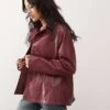 Reclaimed Vintage 90's Distressed Faux Leather Blazer Coat In Burgundy For Women -Closet Theory Her 206471533 1 burgundy