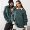 Reclaimed Vintage Unisex Oversized Mega Fluffy Jumper For Unisex Green -Closet Theory Her 206474717 1 green
