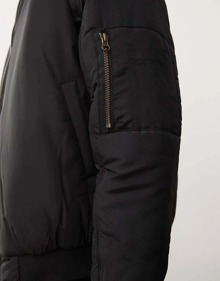 Reclaimed Vintage Unisex Oversized Bomber Jacket In Black For Unisex 6 Reclaimed Vintage Unisex Oversized Bomber Jacket In Black For Unisex - Image 4