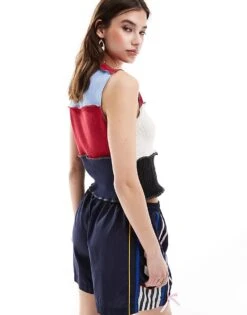 Reclaimed Vintage Revived X Glass Onion Spliced Knit Vest For Women Multi 12 Reclaimed Vintage Revived X Glass Onion Spliced Knit Vest For Women Multi -Closet Theory Her 206484626 5