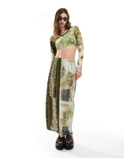 Reclaimed Vintage Revived X Glass Onion Maxi Skirt In Mixed Prints For Women Multi 15 Reclaimed Vintage Revived X Glass Onion Maxi Skirt In Mixed Prints For Women Multi -Closet Theory Her 206484639 1 multi 1