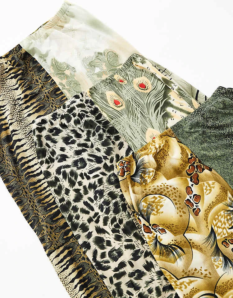 Reclaimed Vintage Revived X Glass Onion Maxi Skirt In Mixed Prints For Women Multi 4 Reclaimed Vintage Revived X Glass Onion Maxi Skirt In Mixed Prints For Women Multi - Image 2