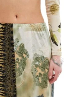 Reclaimed Vintage Revived X Glass Onion Maxi Skirt In Mixed Prints For Women Multi 12 Reclaimed Vintage Revived X Glass Onion Maxi Skirt In Mixed Prints For Women Multi -Closet Theory Her 206484639 4