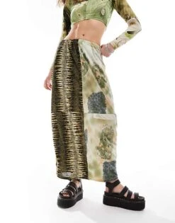 Reclaimed Vintage Revived X Glass Onion Maxi Skirt In Mixed Prints For Women Multi 14 Reclaimed Vintage Revived X Glass Onion Maxi Skirt In Mixed Prints For Women Multi -Closet Theory Her 206484639 6