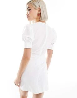 Reclaimed Vintage Western Milkmaid Mini Dress With Collar For Women White -Closet Theory Her 206501613 3