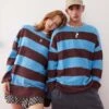 Reclaimed Vintage Jumper In Blue And Brown Stripe For Unisex Multi -Closet Theory Her 206506776 1 multi