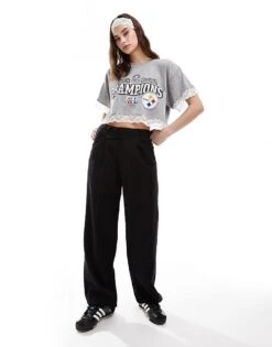Reclaimed Vintage Revived X Glass Onion Slouchy Dad Trouser In Black For Women
