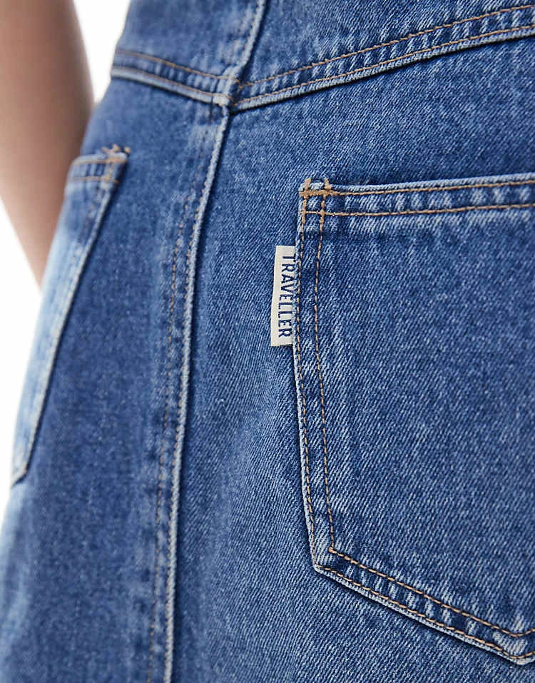 Reclaimed Vintage Revived X Glass Onion Denim Mini Skirt For Women Blue 7 Reclaimed Vintage Revived X Glass Onion Denim Mini Skirt For Women Blue - Image 5