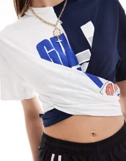 Reclaimed Vintage Revived X Glass Onion Wrap Around Varsity T-shirt For Women Multi -Closet Theory Her 206508673 4