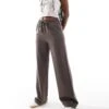 Reclaimed Vintage Pull On Relaxed Trouser In Chocolate Brown For Women Netrual -Closet Theory Her 206537943 1 netrual