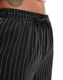 Reclaimed Vintage Pull On Relaxed Trouser In Black And White Pinstripe For Women -Closet Theory Her 206537963 3
