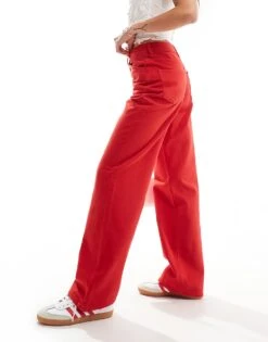 Reclaimed Vintage 00s Baggy Jean In Red For Women