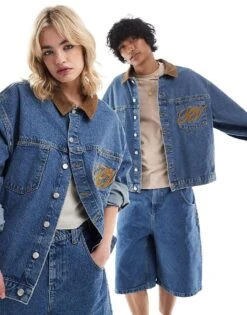 Reclaimed Vintage Unisex Denim Western Jacket Co-ord In Blue Wash For Unisex Light Blue Wash -Closet Theory Her 206584454 1 lightbluewash 1