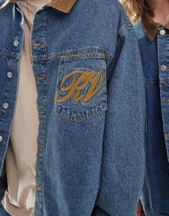 Reclaimed Vintage Unisex Denim Western Jacket Co-ord In Blue Wash For Unisex Light Blue Wash -Closet Theory Her 206584454 4