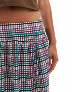 Reclaimed Vintage Cowgirl Midi Skirt With Drop Waist In Gingham For Women Multi -Closet Theory Her 206637374 4