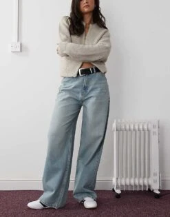 Reclaimed Vintage Low Rise Baggy Jean In Light Blue Wash For Women -Closet Theory Her 206647329 1 lightblue 1