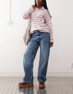 Reclaimed Vintage Low Rise Baggy Jean In Mid Blue Wash For Women -Closet Theory Her 206647374 1 midbluewash 1