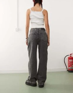 Reclaimed Vintage Low Rise Baggy Jean In Grey Wash For Women -Closet Theory Her 206647383 2