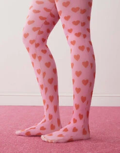 Reclaimed Vintage Tights With Red Hearts In Pink For Women Multi -Closet Theory Her 206655731 1 multi 1