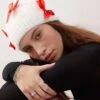 Reclaimed Vintage Beanie With Red Bows In White For Women -Closet Theory Her 206676420 1 white