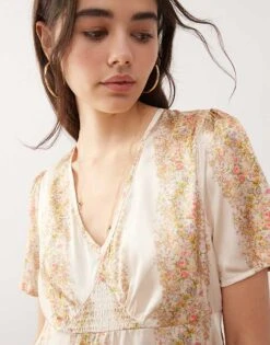 Reclaimed Vintage Mini Tea Dress In Floral Print For Women Multi -Closet Theory Her 206676568 3