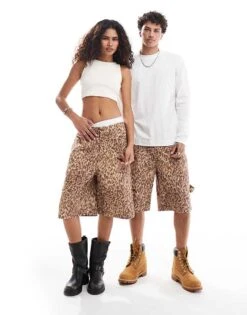 Reclaimed Vintage Unisex Western Leopard Print Longer Length Jorts For Unisex -Closet Theory Her 206698406 1 leopard 1