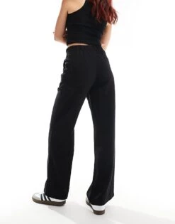 Reclaimed Vintage Mensy Wide Leg Trouser In Linen Look For Women Black -Closet Theory Her 206716962 5