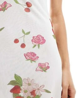 Reclaimed Vintage Mini Dress With Bow In Ivory Vintage Floral And Fruit Print For Women Multi -Closet Theory Her 206717837 3