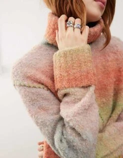 Reclaimed Vintage Roll Neck In Space Dye With Contrast Seams For Women Multi -Closet Theory Her 206723000 4