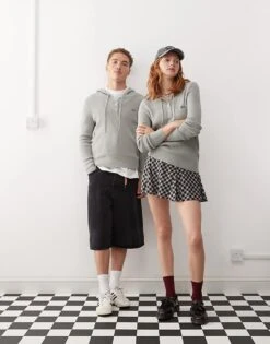 Reclaimed Vintage Unisex Knit Hooded Top In Grey For Unisex -Closet Theory Her 206723028 3