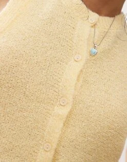 Reclaimed Vintage Knitted Waistcoat In Buttermilk Yellow For Women -Closet Theory Her 206723071 3