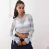 Reclaimed Vintage Cropped Sheer Stripe Knit Top For Women Multi -Closet Theory Her 206723077 1 multi