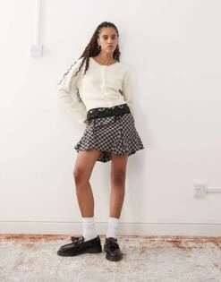 Reclaimed Vintage Micro Cardigan In Cream For Women -Closet Theory Her 206723083 4