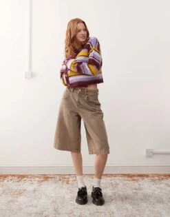 Reclaimed Vintage Knitted Stripe Cardi In Multi For Women -Closet Theory Her 206731650 4